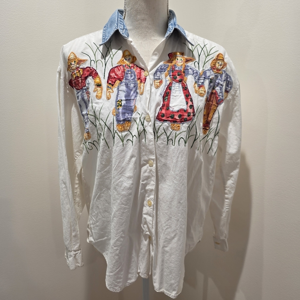 Vintage Scarecrow Patchwork Top